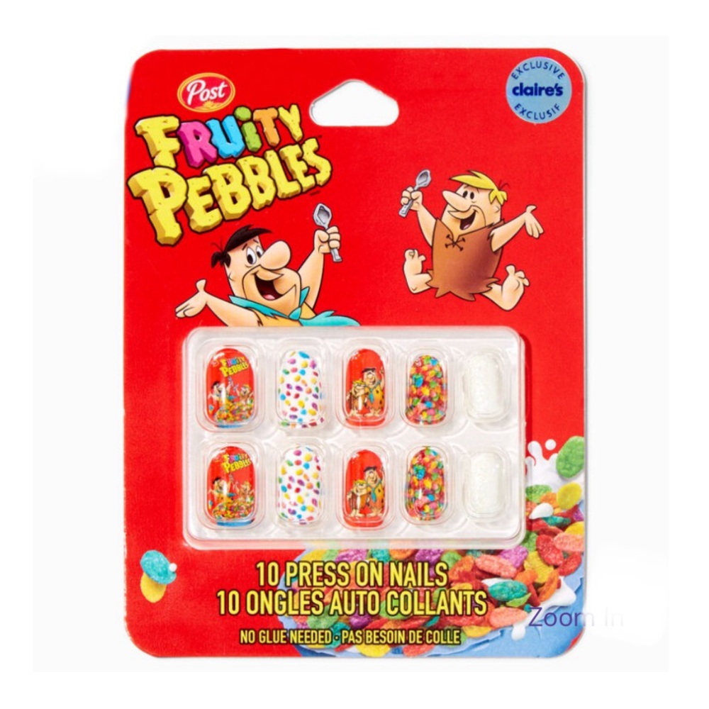 Fruity Pebbles™ Claire's Exclusive Stiletto Vegan Press On Faux Nail Set 10 Pack